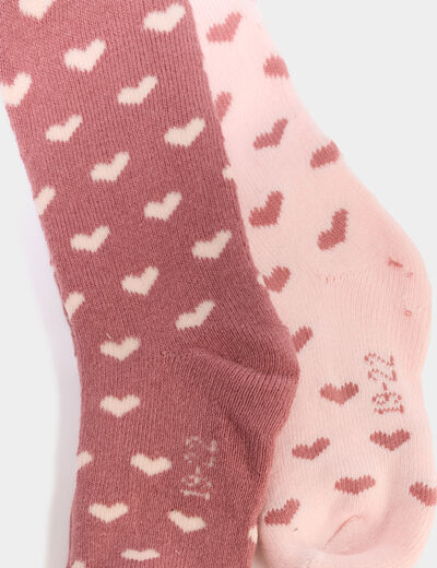 Lot 2 collants opaques rose fushia b&eacute;b&eacute; fille