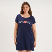 Chemise de nuit manches courtes coton bleu marine femme grande taille