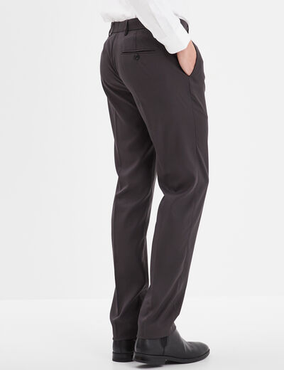 Pantalon de costume droit avec pinces gris fonc&eacute; homme
