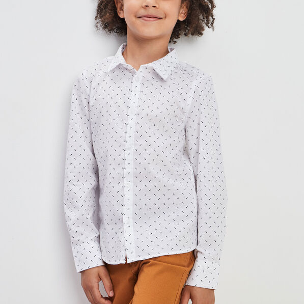 Chemise manches longues blanc garçon