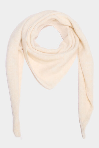 &Eacute;charpe triangulaire en maille douce blanc femme