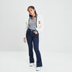 Jeans flare taille haute denim brut femme