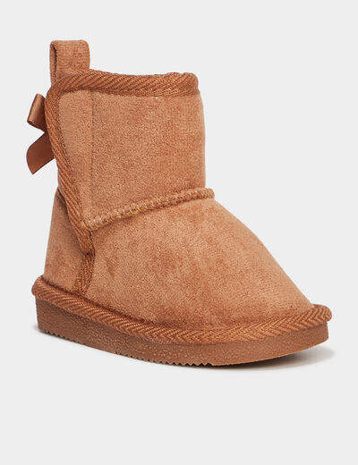 Bottines avec noeuds Creeks camel bébé fille