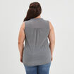 Débardeur ajusté col en V noir femme grande taille