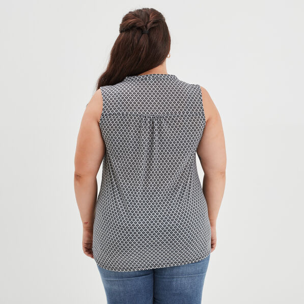 Débardeur ajusté col en V noir femme grande taille