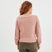 Pull manches ballons détails ajourés vieux rose femme