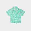 Chemise nou&eacute;e manches courtes vert fille