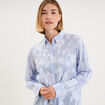Chemise l&eacute;g&egrave;re brod&eacute;e manches longues blanc femme