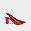 Escarpins &agrave; talons bouts pointus rouge femme