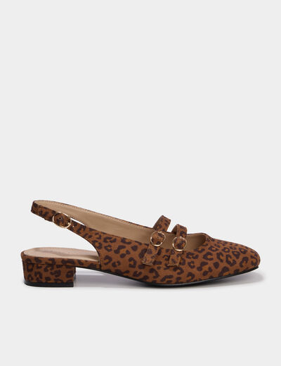 Ballerine slingback &agrave; brides dor&eacute;es multicolore femme