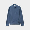 Veste polaire zipp&eacute; col montant bleu gris homme