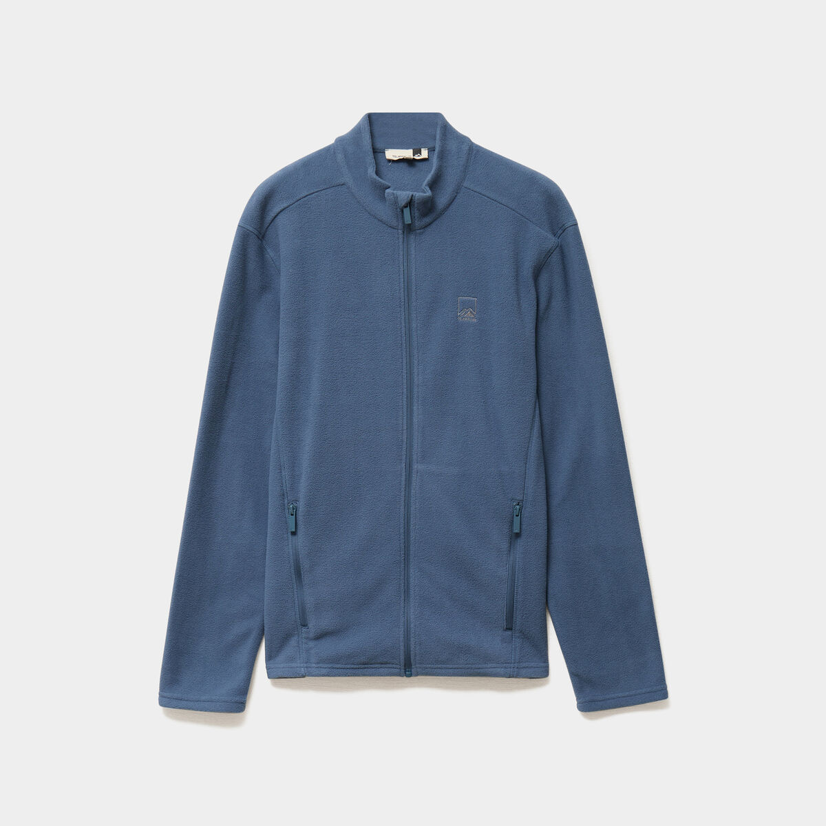 Veste polaire zipp&eacute; col montant bleu gris homme
