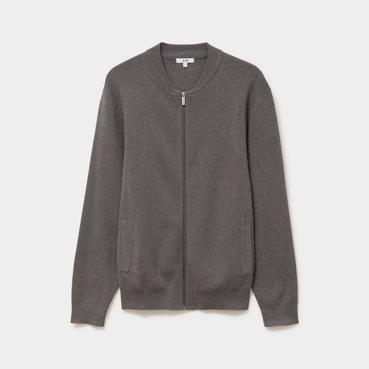 Gilet zipp&eacute; col teddy gris homme