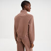 Sweat zipp&eacute; molleton col montant marron cognac femme