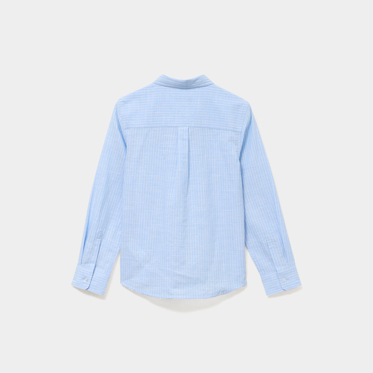 Chemise manches longues coton bleu ciel gar&ccedil;on