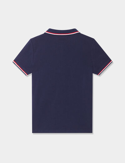 Polo manches courtes coton bleu marine gar&ccedil;on
