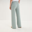 Pantalon de jogging large molletonn&eacute; bleu gris femme
