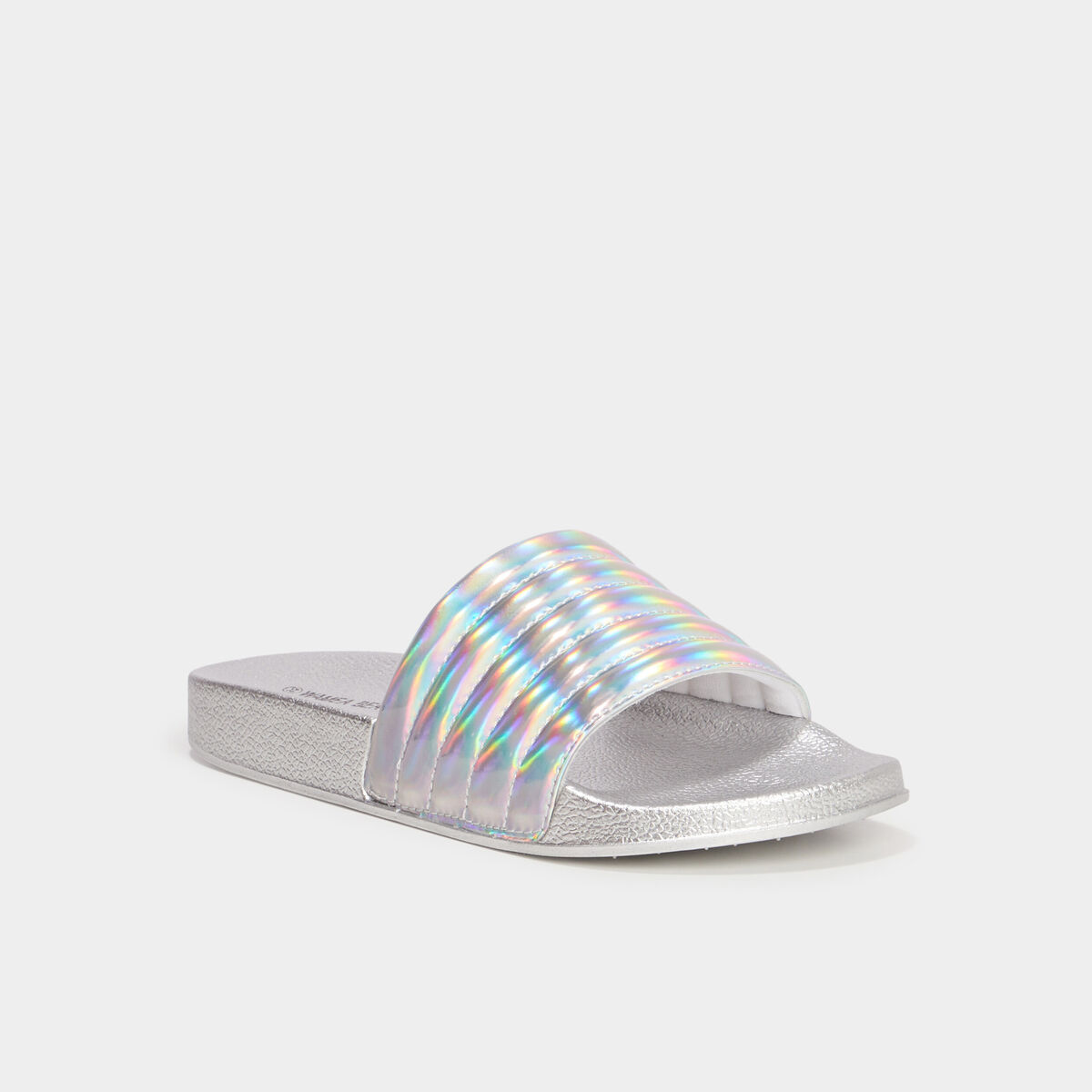 Claquettes métallisées Wamea Beach couleur argent femme