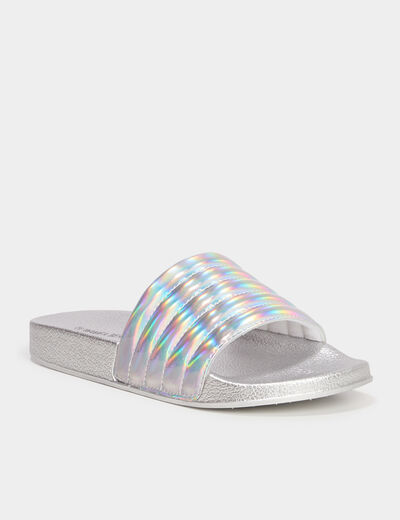 Claquettes métallisées Wamea Beach couleur argent femme