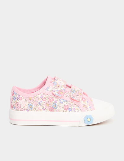 Tennis basses en toile à scratchs multicolore fille