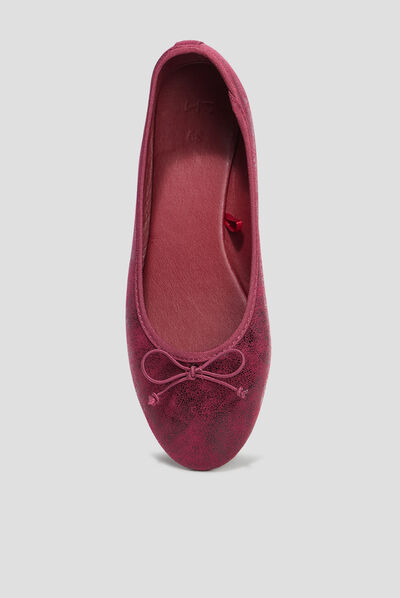 Ballerines irisées bordeaux femme