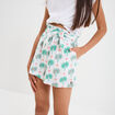 Short droit avec noeud gaze de coton ecru fille