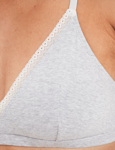 Soutien-gorge triangle sans armatures gris femme