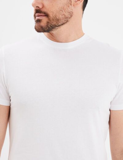 T-shirt en coton manches courtes blanc homme
