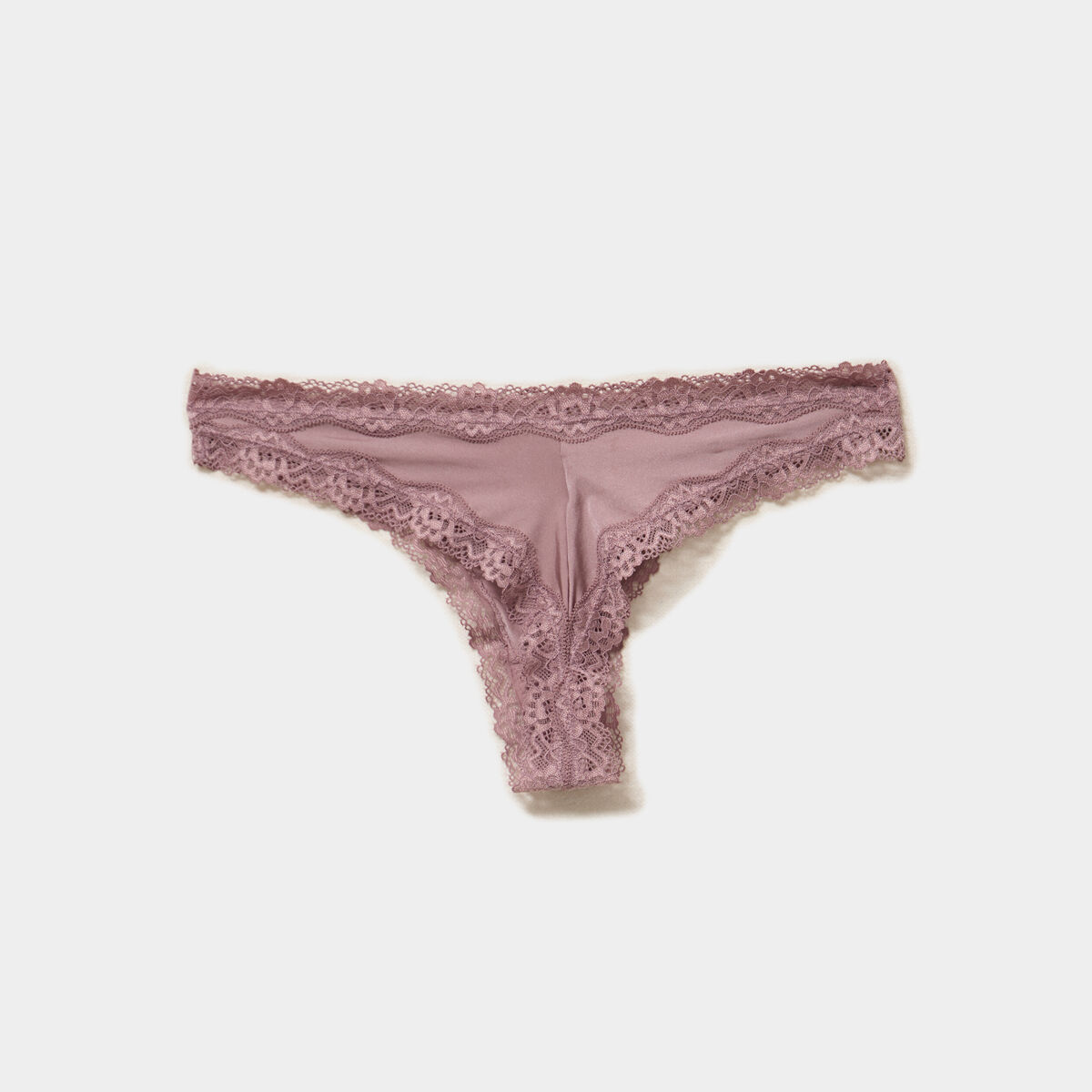 Lot 3 tangas avec dentelle mauve femme