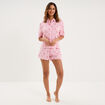 Ensemble pyjama short et chemise ecru femme