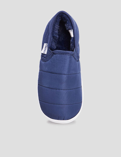 Chaussons doublure fausse fourrure bleu garçon