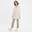 Chemise longue droite coton ecru femme