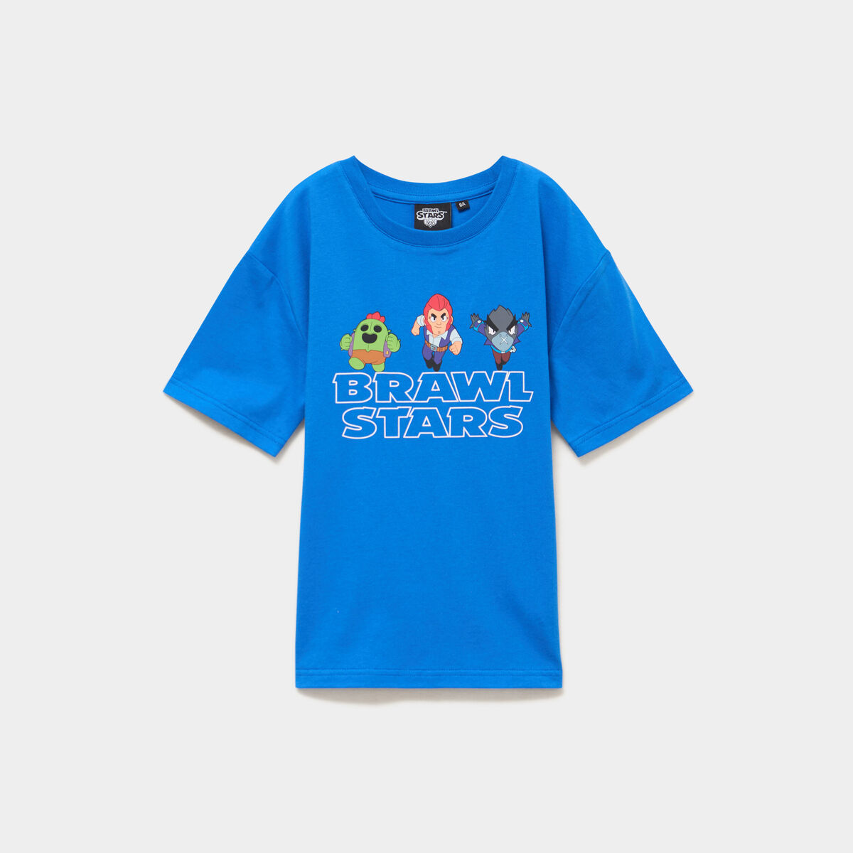 T-shirt col rond coton Brawl Stars bleu gar&ccedil;on