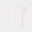 Blouse broderie anglaise gaze de coton ivoire fille