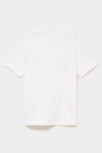T-shirt manches courtes coton Puma blanc gar&ccedil;on