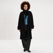 Manteau long oversize col tailleur noir femme