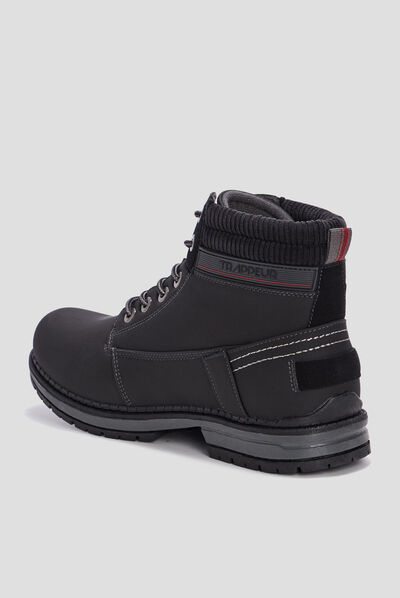 Bottines plates Trappeur noir homme