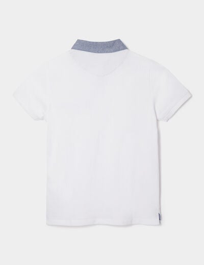 Polo manches courtes 1 poche blanc garçon