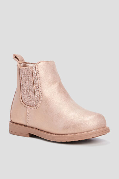 Bottines chelsea zippées rose bébé fille