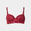 Soutien-gorge emboîtant paddé dentelle rouge foncé femme