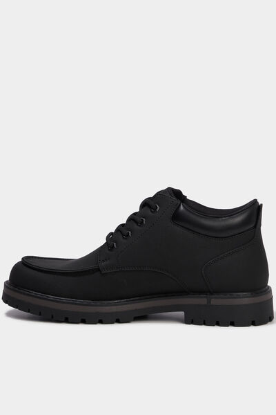 Boots crant&eacute;es &agrave; lacets noir homme