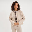Veste boutonn&eacute;e effet su&eacute;dine beige femme