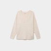 Pull droit col en V manches longues ecru femme grande taille