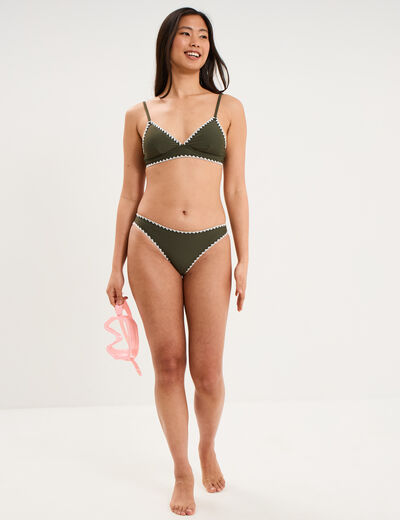 Bas de maillot de bain vert kaki femme