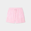 Short taille élastiquée coton rose clair femme