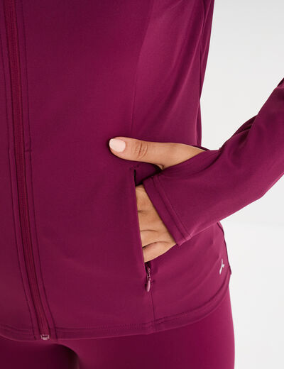 Veste de sport ajustée avec fermeture violet foncé femme