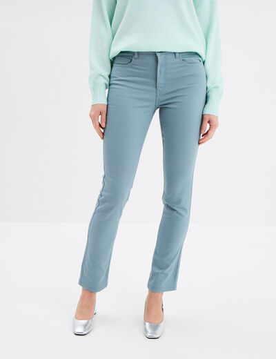 Pantalon slim en coton elasthanne gris femme