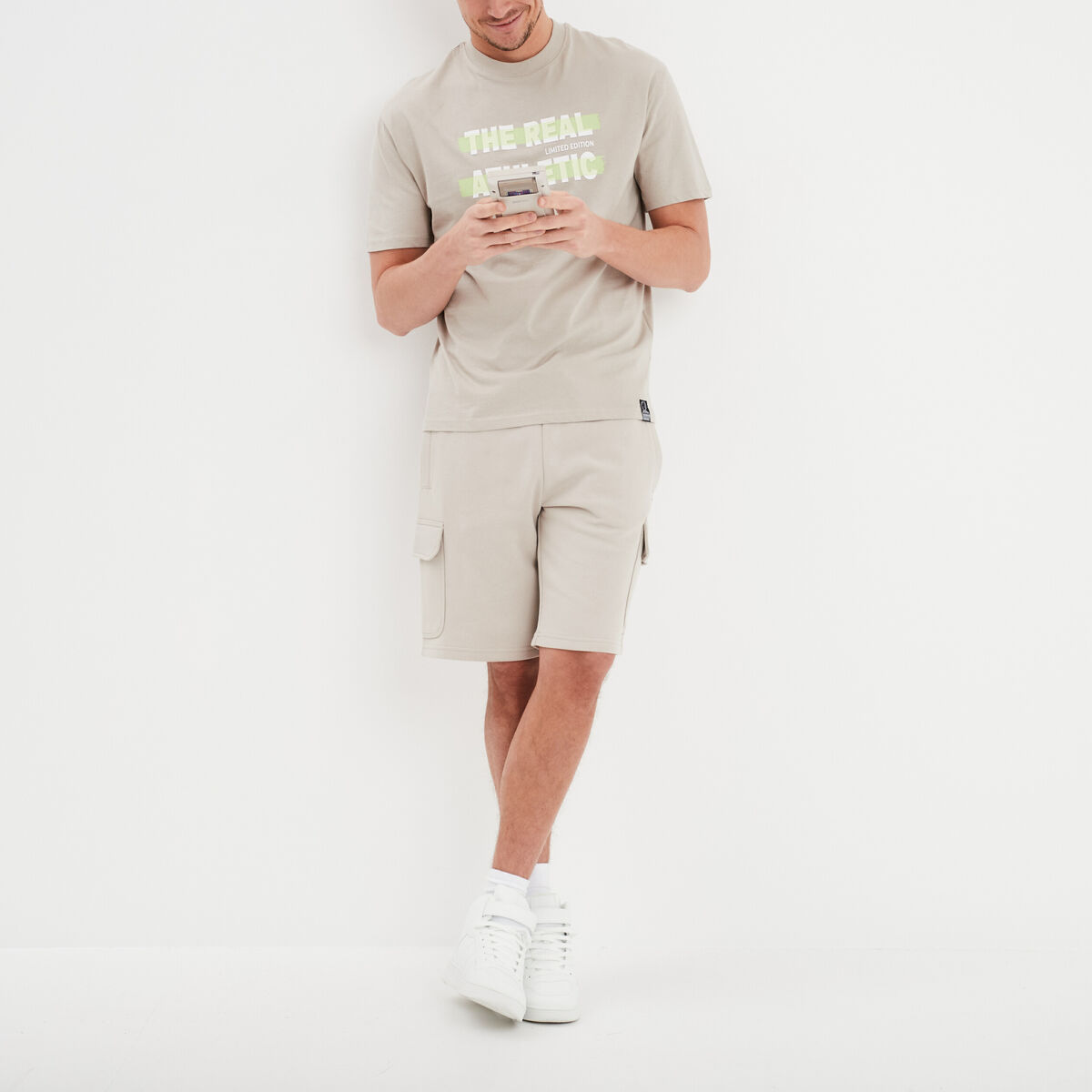 T-shirt avec manches courtes Liberto gris clair homme