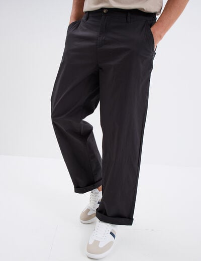 Pantalon chino relax coton gris foncé homme