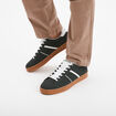 Tennis basses à lacets effet daim vert foncé homme